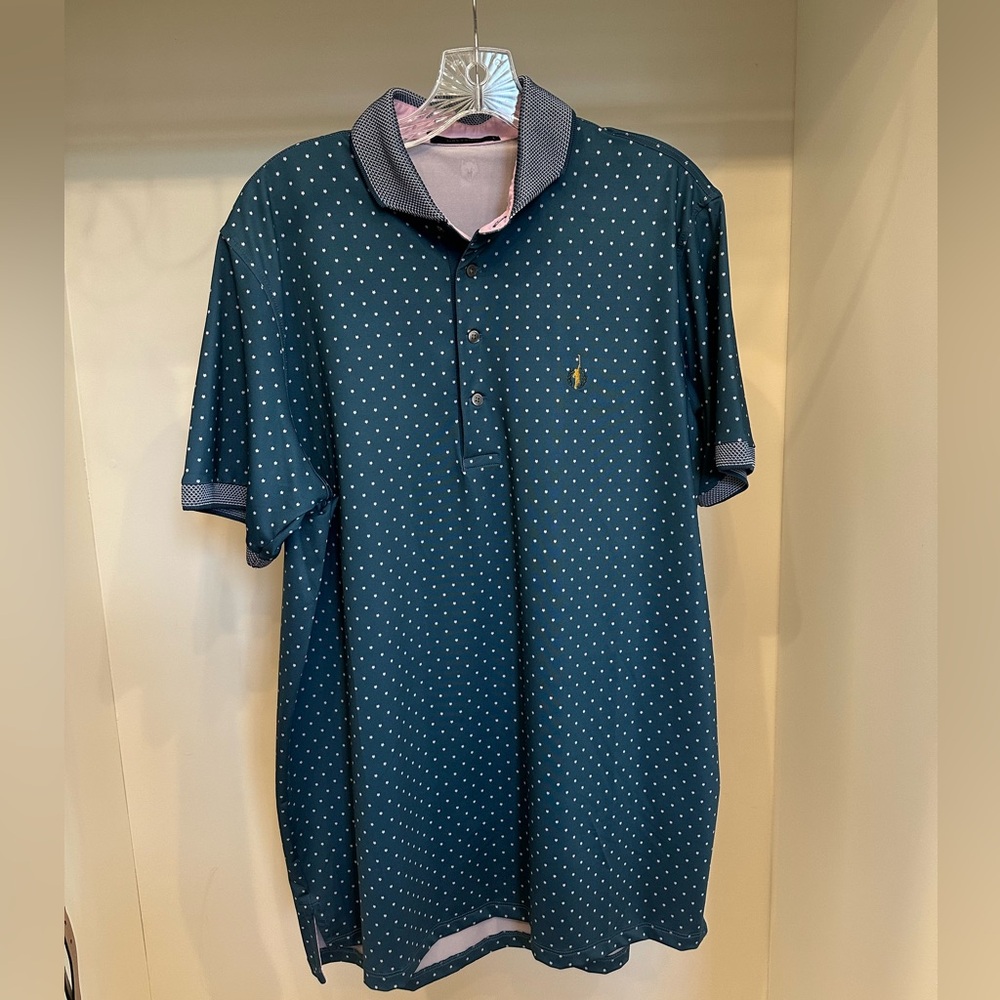Greyson Dark Blue Polo with White Dots